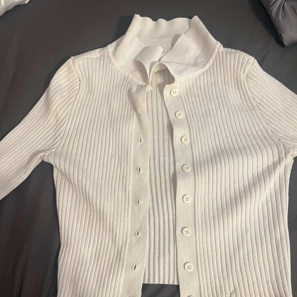 White cardigan